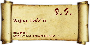 Vajna Iván névjegykártya
