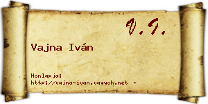 Vajna Iván névjegykártya